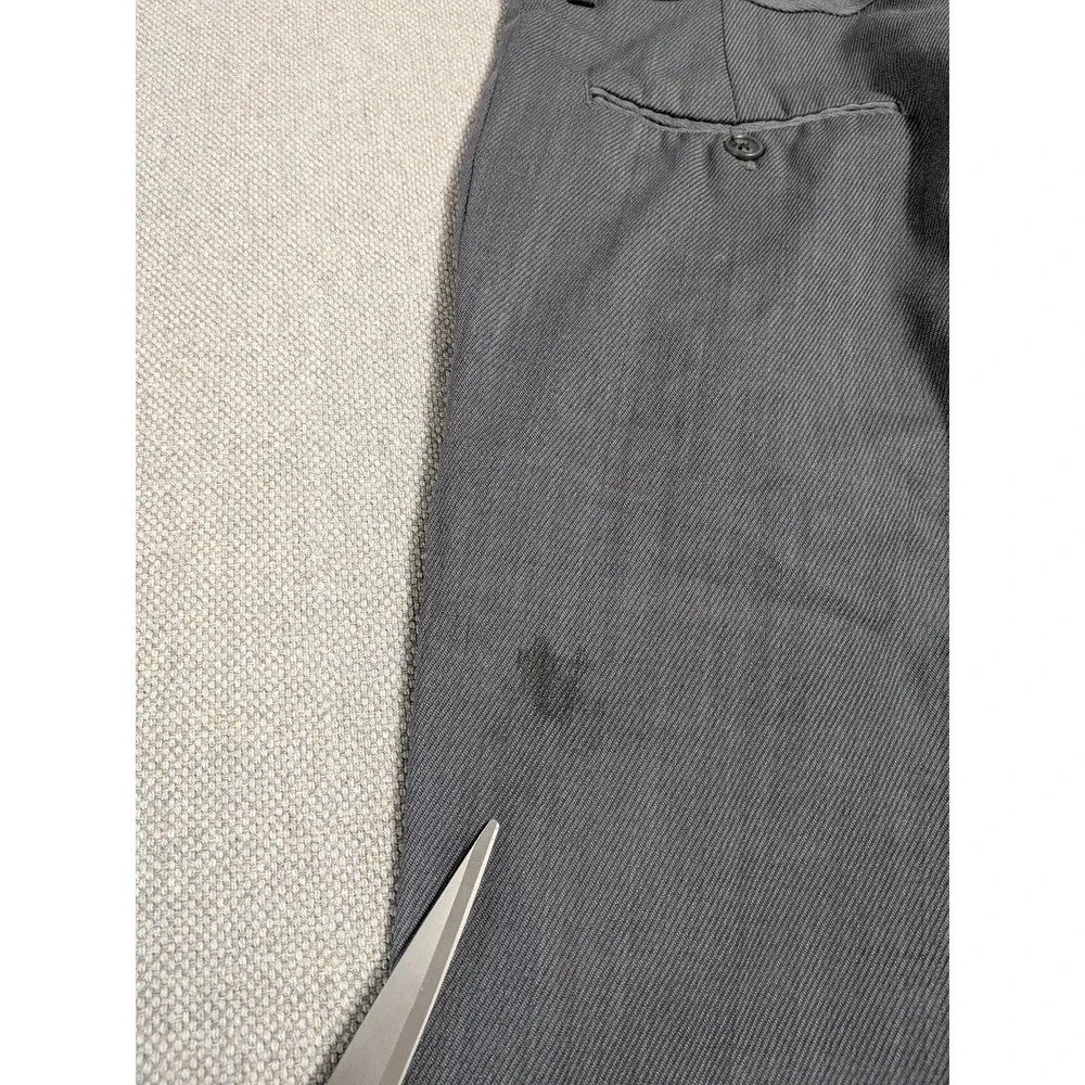 Hart Schaffner Marx Men's Gray 36x30 Wool Flat Front Dress Pants Trousers Office